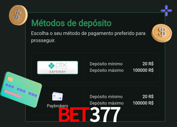 O cassino Bet377 oferece uma grande variedade de métodos de pagamento